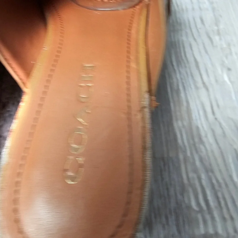 Coach Freya Womens 9.5B Clogs Tan Leather Studded G5158 Boho Retro Mules